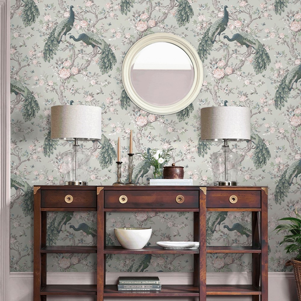 Belvedere Wallpaper 130113 by Laura Ashley in Sage Green